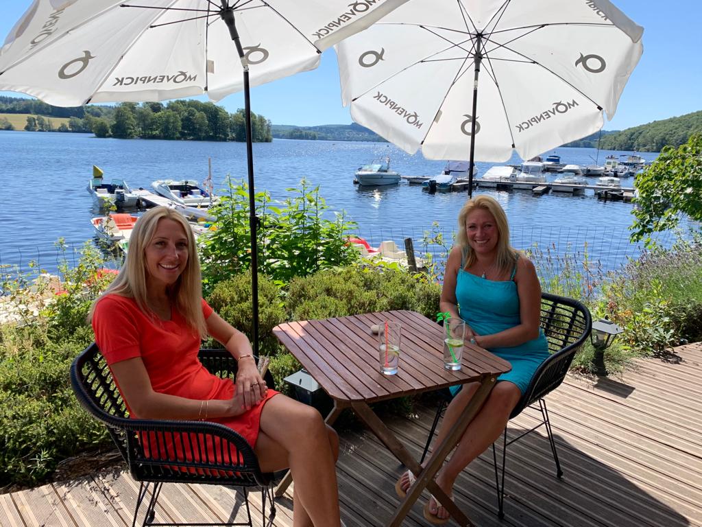 Eleanor Moore filming an episode of HGTV's House Hunters International in La Creuse France